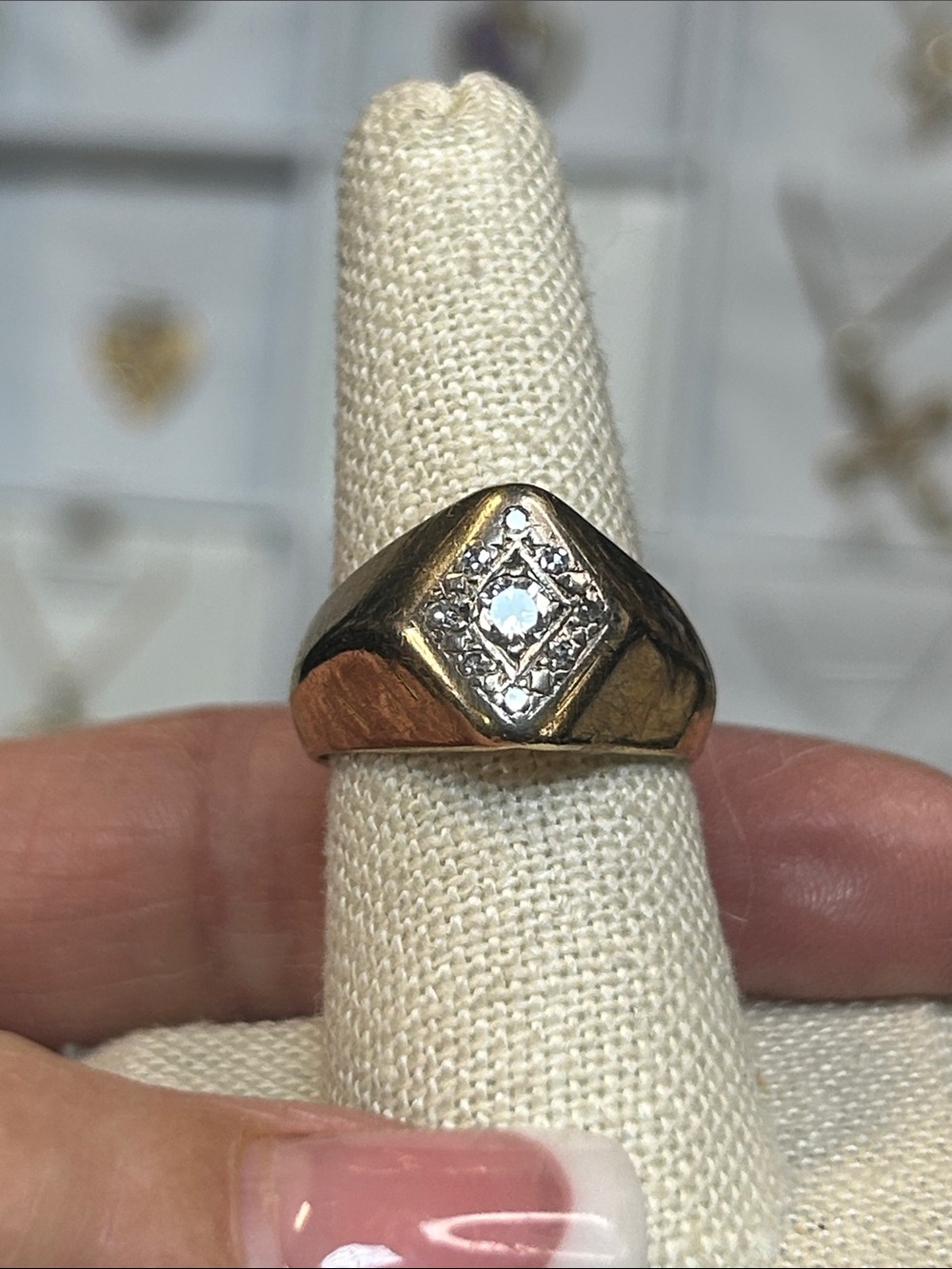 482820 14k yg Diamond Ring 7.4g
